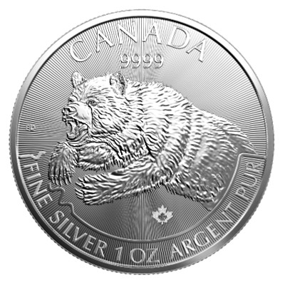 Kanada 1 Oz Predator 2019 1 Oz Silber Grizzly Vorderseite