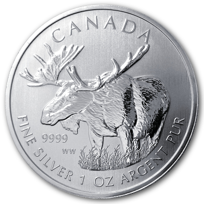 Kanada Wildlife 1 Oz Silber 2012 1 Oz Silber Elch Vorderseite