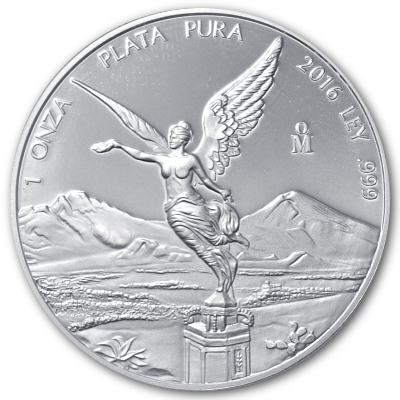 Mexiko Libertad Silbermünzen 2016 1 Oz Silber Vorderseite Polierte Platte