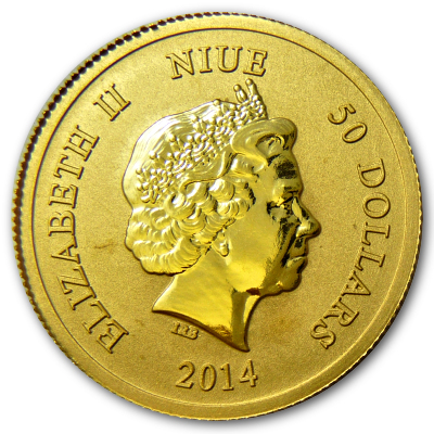 Niue 1/4 Oz Gold Turtle 2014 1/4 Oz Gold Rückseite