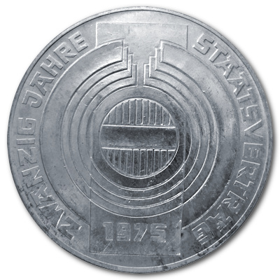 Österreich 100 Schilling 1975 15,36g Silber 20 Jahre Staatsvertrag Vorderseite