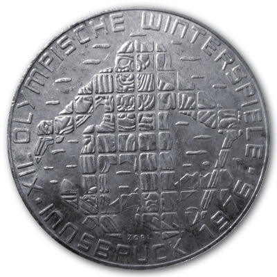 Österreich 100 Schilling 1975 15,36g Silber Winterolympiade Innsbruck 3. Ausgabe Prägestätte Wien Vorderseite
