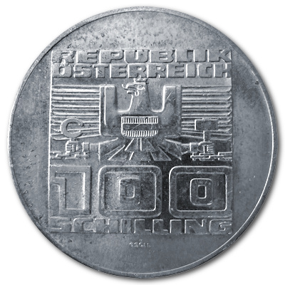 Österreich 100 Schilling 1976 15,36g Silber 1000 Jahre Kärnten Rückseite