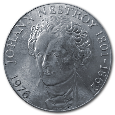 Österreich 100 Schilling 1976 15,36g Silber Johann Nestroy Vorderseite