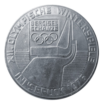 Österreich 100 Schilling 1976 15,36g Silber Winterolympiade Innsbruck 4. Ausgabe Prägestätte Hall Vorderseite