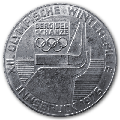 Österreich 100 Schilling 1976 15,36g Silber Winterolympiade Innsbruck 4. Ausgabe Prägestätte Wien Vorderseite