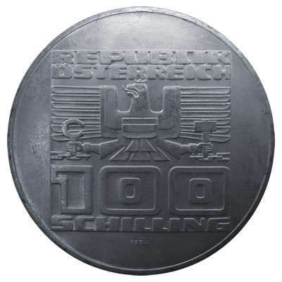 Österreich 100 Schilling 1978 15,36g Silber Stadterhebung von Gmunden Rückseite