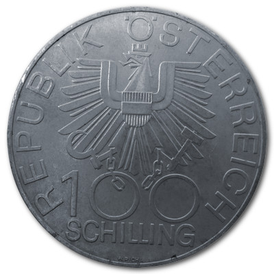 Österreich 100 Schilling 1979 15,36g Silber Innviertel bei Österreich Rückseite