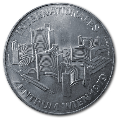 Österreich 100 Schilling 1979 15,36g Silber Internationales Zentrum Wien Vorderseite