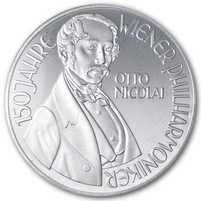 Österreich 100 Schilling 1992 18,00g Silber 150 Jahre Wiener Philharmoniker Vorderseite
