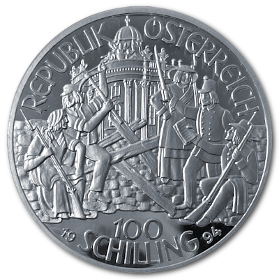 Österreich 100 Schilling 1994 18,00g Silber Revolution 1848 Rückseite