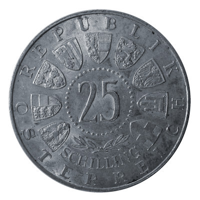 Österreich 25 Schilling 1956 10,40g Silber Wolfgang Amadeus Mozart Rückseite
