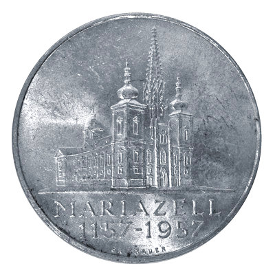 Österreich 25 Schilling 1957 10,40g Silber Mariazell Vorderseite