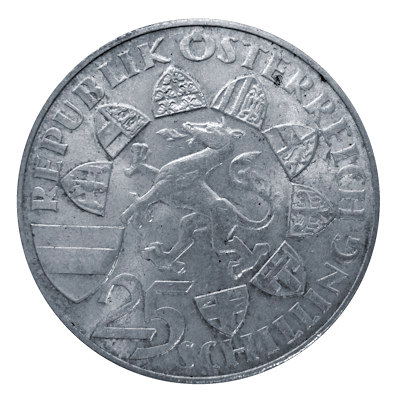 Österreich 25 Schilling 1959 10,40g Silber Erzherzog Johann Rückseite