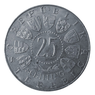 Österreich 25 Schilling 1961 10,40g Silber 40 Jahre Burgenland Rückseite