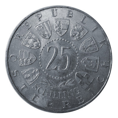 Österreich 25 Schilling 1963 10,40g Silber Prinz Eugen von Savoyen Rückseite