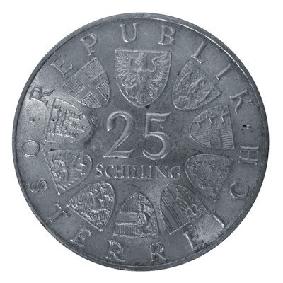 Österreich 25 Schilling 1964 10,40g Silber Franz Grillparzer Rückseite