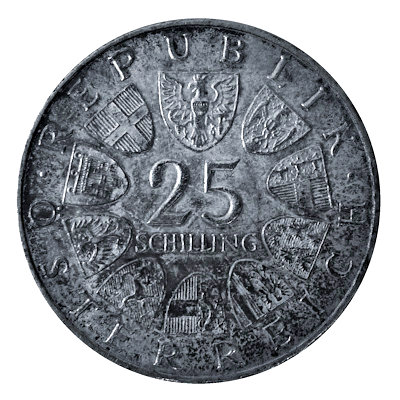 Österreich 25 Schilling 1967 10,40g Silber Maria Theresia Rückseite
