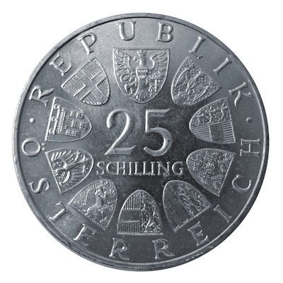 Österreich 25 Schilling 1971 10,40g Silber Wiener Börse Rückseite