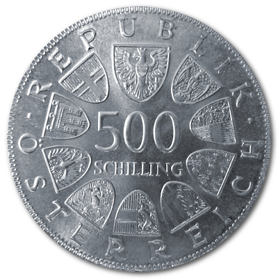 Österreich 500 Schilling 1980 15,36g Silber 1000 Jahre Steyr Rückseite