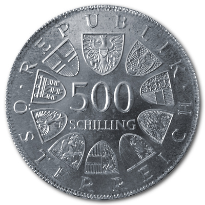 Österreich 500 Schilling 1980 15,36g Silber 200 Todestag Maria Theresia Rückseite
