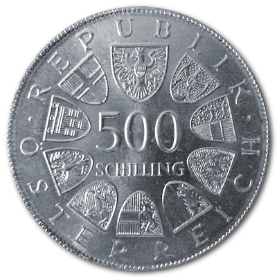 Österreich 500 Schilling 1981 15,36g Silber 200 Jahre Toleranzpatent Rückseite