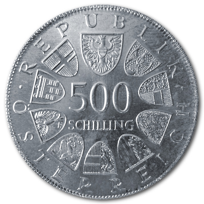 Österreich 500 Schilling 1981 15,36g Silber 800 Jahre Verduner Altar Rückseite