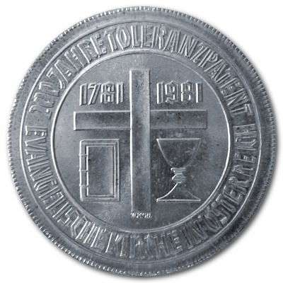 Österreich 500 Schilling 1981 15,36g Silber 200 Jahre Toleranzpatent Vorderseite