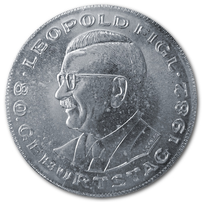 Österreich 500 Schilling 1982 15,36g Silber 80 Geburtstag von Leopold Figl Vorderseite