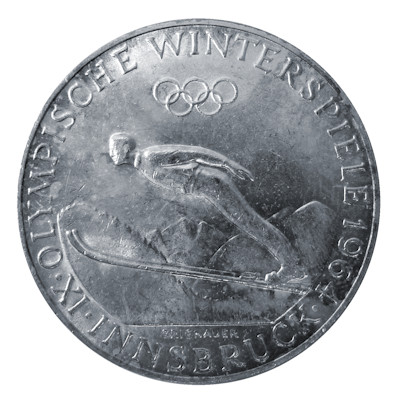 Österreich 50 Schilling 1964 18,00g Silber Winterolympiade Innsbruck Vorderseite