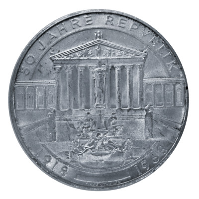 Österreich 50 Schilling 1968 18,00g Silber 50 Jahre Republik Vorderseite