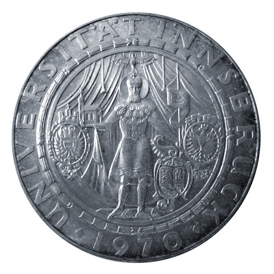 Österreich 50 Schilling 1970 18,00g Silber Universität Innsbruck Vorderseite