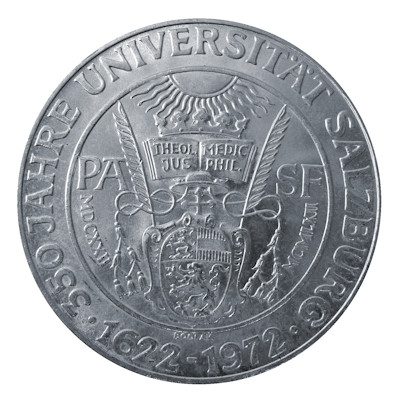 Österreich 50 Schilling 1972 18,00g Silber Universität Salzburg Vorderseite