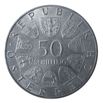 Österreich 50 Schilling 1974 12,80g Silber Internationale Gartenschau Rückseite