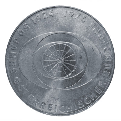 Österreich 50 Schilling 1974 12,80g Silber Österreichischer Rundfunk Vorderseite