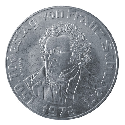 Österreich 50 Schilling 1978 12,80g Silber Franz Schubert Vorderseite