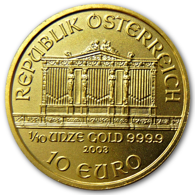 Österreich Gold Wiener Philharmoniker 2003 1/10 Oz Gold