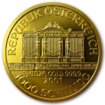 Österreich Gold Wiener Philharmoniker 2001 1/2 Oz Gold