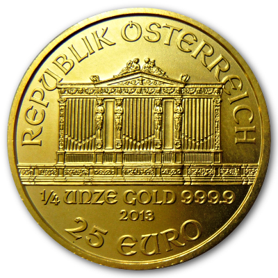 Österreich Gold Wiener Philharmoniker 2013 1/4 Oz Gold Rückseite