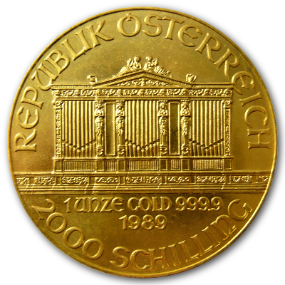 Österreich Gold Wiener Philharmoniker 1989 1 Oz Gold