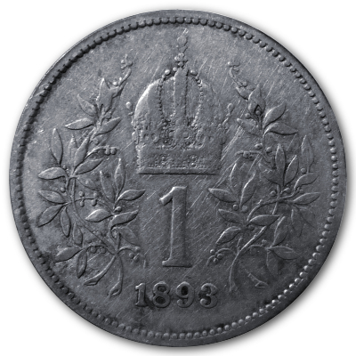 Österreich 1 Kronen 1893 4,18g Silber Rückseite