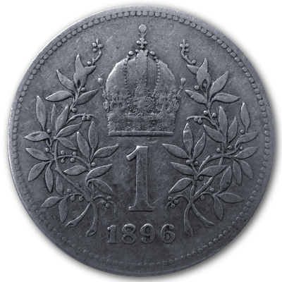 Österreich 1 Kronen 1896 4,18g Silber Rückseite