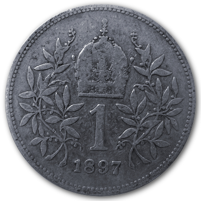 Österreich 1 Kronen 1897 4,18g Silber Rückseite