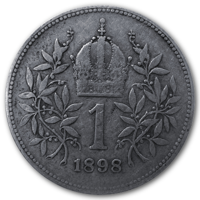 Österreich 1 Kronen 1898 4,18g Silber Rückseite