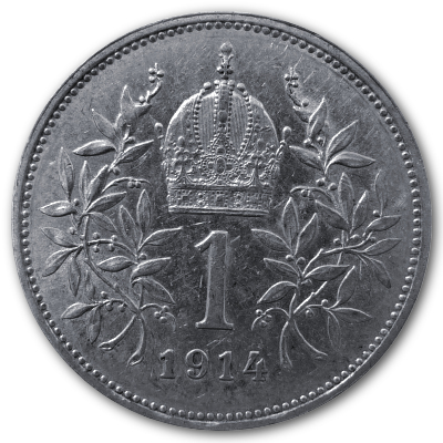 Österreich 1 Kronen 1914 4,18g Silber Rückseite