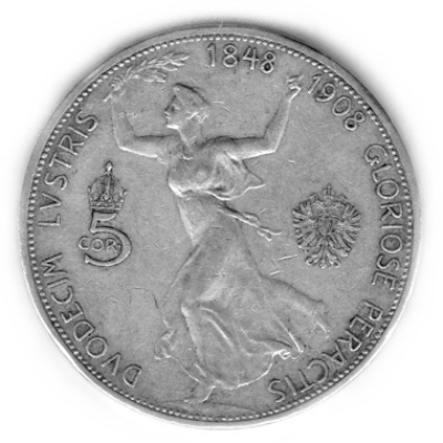 Österreich 5 Kronen 1908 21,60g Silber Rückseite