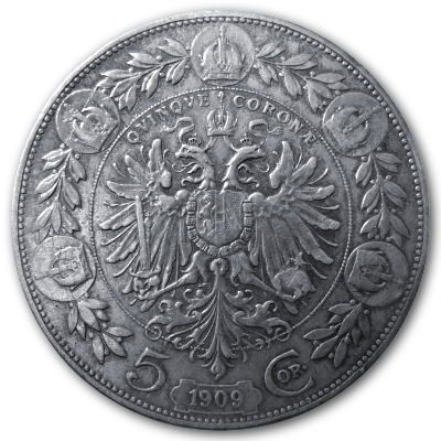 Österreich 5 Kronen 1909 21,60g Silber Rückseite