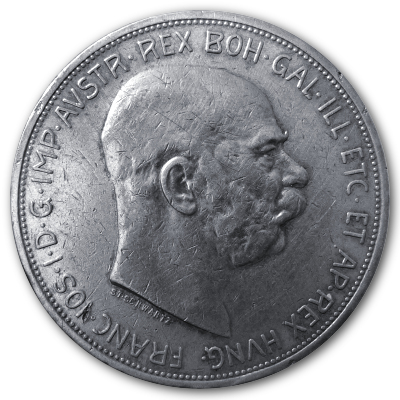 Österreich 5 Kronen 1909 21,60g Silber Vorderseite