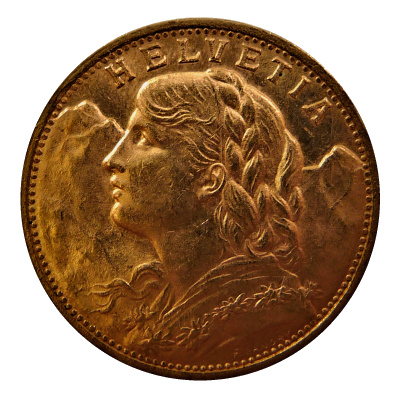Schweiz 20 SFR Vreneli 1898 5,81g Gold Vorderseite