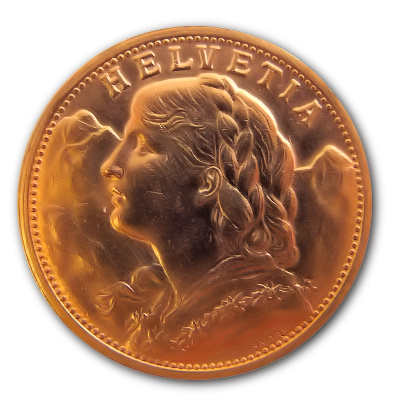 Schweiz 20 SFR Vreneli 1907 5,81g Gold Vorderseite